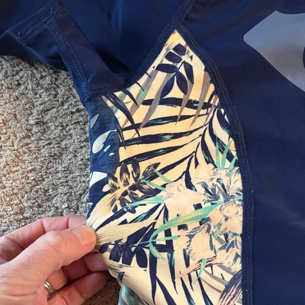 Roxy Navy and Floral Rashguard